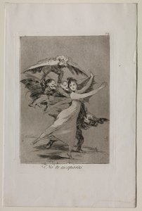 カプリコス：あなたは逃げられないでしょう。 作： Francisco de Goya