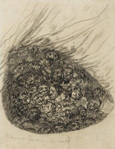 コミック・ディスカバリー、1819-28（紙に黒いチョーク） 作： Francisco de Goya