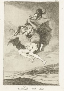 そこに行く Allá vá eso (オブジェクトのタイトル) ロス・カプリチョス（シリーズタイトル） 作： Francisco de Goya