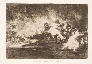 彼らは炎の中を逃げる (41) 作： Francisco de Goya