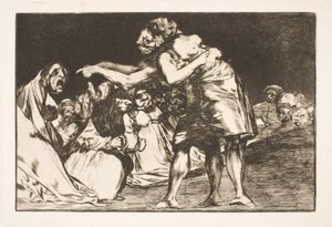 愚かな結婚（結婚したい彼女は、このことを話す機会を逃さない） 作： Francisco de Goya