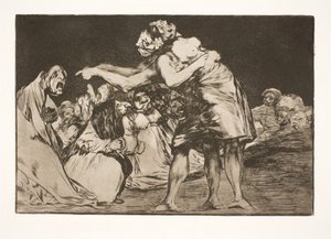愚かな結婚（結婚したい彼女は、このことを話す機会を逃さない） 作： Francisco de Goya