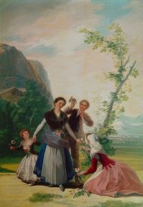 フラワーガールや春。 1786 作： Francisco de Goya