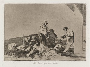 戦争の災害：Pl。 58、叫びの無駄、1810-1813。 作： Francisco de Goya