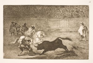 スペインの騎手が秒針を使って短槍を折る 作： Francisco de Goya