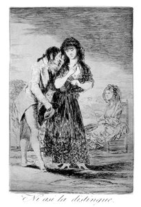 このようにしてさえ、彼は彼女を見つけることができません、1799 作： Francisco de Goya
