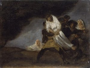 F.deゴヤ、吊るされた僧侶-絵画 作： Francisco de Goya