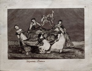 シリーズLos Disparates Follies、1815-1819のフェミニンフォリー 作： Francisco de Goya