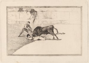 マドリード広場でのペペ・イッロの不運な死 (マドリッドのリングでのペペ・イッロの不運な死) 作： Francisco de Goya