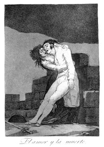 愛と死、1799 作： Francisco de Goya