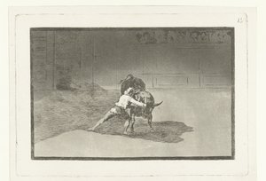 Martincho in gevecht met een stier バンデリラを破産させた有名なマルティンチョ Stierenvechten (シリーズタイトル) 闘牛（シリーズタイトル） 作： Francisco de Goya