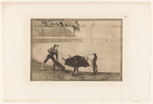 Pedro Romera Martínez doodt een stier 立っている雄牛を殺すペドロ・ロメロ Stierengevechten (シリーズタイトル) La Taureamachie (シリーズタイトル) 闘牛（シリーズタイトル） 作： Francisco de Goya