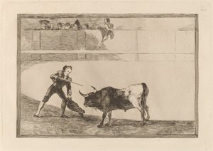 止まった雄牛を殺すペドロ・ロメロ 作： Francisco de Goya