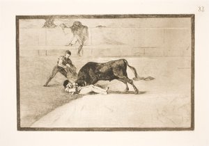 マドリッドのアリーナでペペ イッロの不運な死 作： Francisco de Goya