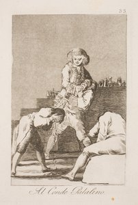 パラタイン伯爵。 いんちきとしてのウルキホ外相 作： Francisco de Goya