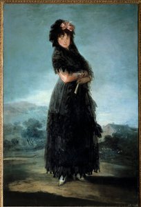 サンタ・クルス侯爵夫人マリアナ・ヴァルトシュタイン（1763-1808）の身長の肖像 フランシスコ・デ・ゴヤ（1746-1828）の絵画 18世紀の太陽。1,42x0,97 m 作： Francisco de Goya