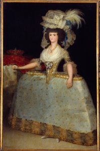 チャールズ4世の妻、スペイン王妃マリー・ルイーズ（1751-1819）の肖像 フランシスコ・デ・ゴヤ（1746-1828）の絵画 1828年 マドリッド、プラド美術館 - チャールズ4世の妻、スペイン王妃マリー・ルイーズ（1751-1819）の全身の肖像。フランシスコ・デ・ゴヤの作品