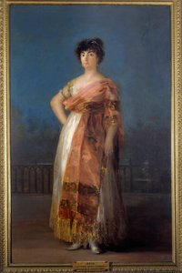 女優マリア・デル・ロサリオ・フェルナンデス（ラ・ティラナ）（1755-1803）の肖像 フランシスコ・デ・ゴヤ（1746-1828）の絵画 1799年、206×130cm - Madrid, Real Academy of Bellas Artes de San Fernando - 女優マリア・デル・ロサリオ・フェルナンデス（ラ・ティラナ）の肖像 作： Francisco de Goya