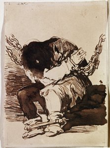 プリズナーチェーンシッティング。(準備中の絵 作： Francisco de Goya