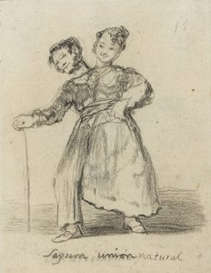 Segura Union Natural、1819-28（紙に黒いチョーク） 作： Francisco de Goya