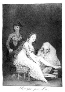 彼女は彼女のために祈ります、1799 作： Francisco de Goya