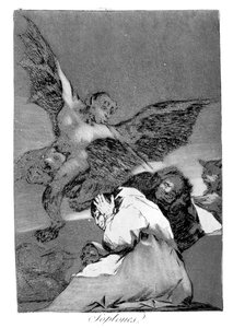 それを飲み込む、犬、1799 作： Francisco de Goya