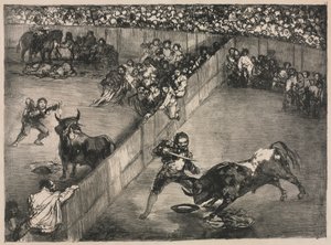 ボルドーの雄牛：分割されたリングでの闘牛 作： Francisco de Goya