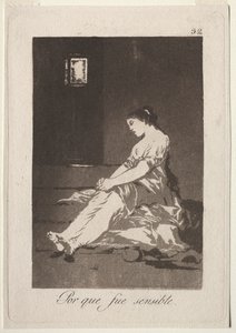 カプリコス：彼女は敏感だったので、1799年。 作： Francisco de Goya