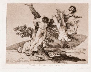戦争の惨禍 : 死者との大技!(準備段階の図面をもとに作成 作： Francisco de Goya