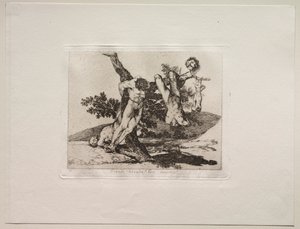 戦争の恐怖：英雄的な偉業！死んだ男と！ 作： Francisco de Goya