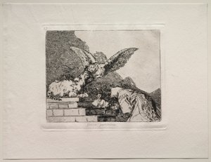 戦争の恐怖：猫のパントマイム。 作： Francisco de Goya