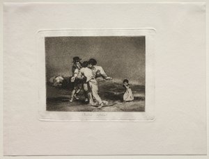 戦争の恐怖：不幸な母。 作： Francisco de Goya