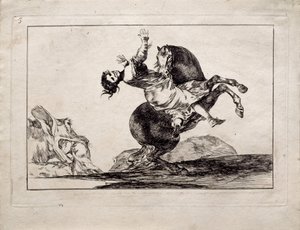 シリーズLos Disparates Follies、1815-1819からの外転筋 作： Francisco de Goya