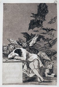 Sleep of Reasonはモンスターを生み出します。カプリチョNo 43 作： Francisco de Goya