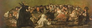 魔女の安息日、または偉大な山羊（黒の絵画の1つ）、c.1821-23 作： Francisco de Goya