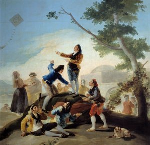 飛ぶ鹿。フランシスコ・デ・ゴヤ（1746-1828）の絵画 作： Francisco de Goya