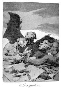 彼らは1799年に身をかがめた 作： Francisco de Goya
