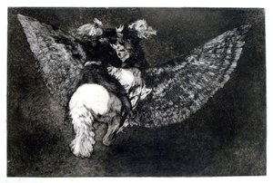 翼のあるナンセンス、1819-1823 作： Francisco de Goya