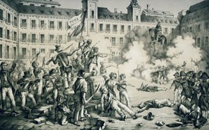 1854年のスペイン革命（リトグラフ） 作： Francisco de Paula van Halen