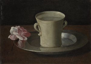 一杯の水とバラ、1630年頃