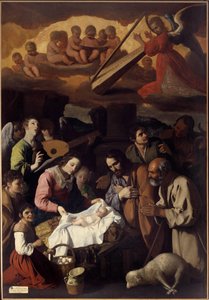 羊飼いの礼拝 フランシスコ・デ・ズルバラン（1598-1664）の絵画 17世紀 日2.67 x 1.85 m. グルノーブル。美術博物館 作： Francisco de Zurbaran