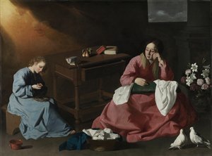 ナザレの家のキリストと聖母、1640年頃 作： Francisco de Zurbaran