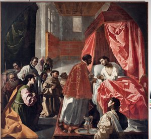 聖ボナヴァンチュールの最後の聖体拝領（油彩・キャンバス 作： Francisco de Zurbaran