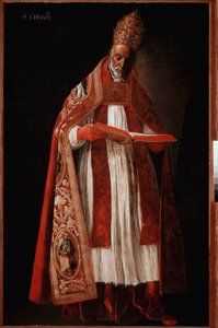 教皇グレゴワール1世または対話（油彩・キャンバス 作： Francisco de Zurbaran
