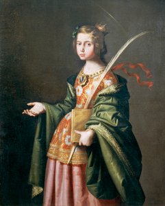 テューリンゲンのエリザベスの肖像 作： Francisco de Zurbaran