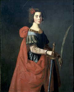 アレクサンドリアの聖カタリナ。 C. 1636（キャンバスに油彩） 作： Francisco de Zurbaran