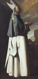 グルノーブルの聖ユグ (Hugues de Chateauneuf) (キャンバスに油彩) 作： Francisco de Zurbaran
