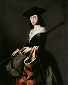 Saint Marina (Sainte Marine) - Zurbaran, Francisco, de (1598-1664) - ca 1640-1645 - Oil on canvas - 111x88 - Museo Carmen Thyssen, マラガ