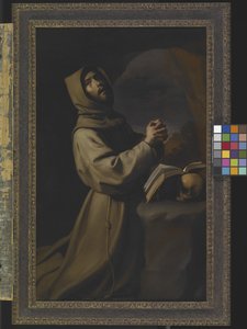 瞑想中の聖フランシスコ（キャンバスに油彩） 作： Francisco de Zurbaran
