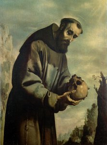 瞑想における聖フランシス 作： Francisco de Zurbaran